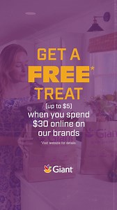 FREE* select item (up to $5) when you spend $30 online on our brands!* | Giant Food | Facebook