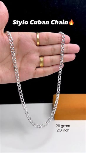 MLS | Silver Jewellery on Instagram: "Stylo Cuban Chain🔥 Pure 92.5 Silver Chain Length 20 inch Weight 28 g #925silver #chain #cuban #trendy No Cash on delivery❌ Direct message us for order & more. WhatsApp📞 +91 6239594731 📍Store location - Mohinder Lal Saraf Jewellers Guru Bazaar, near Chaurasti Attari Gurudwara, opposite DC jeweller. Near Golden Temple Amritsar,Punjab 143001 All products are handcrafted to be perfect. *We Dont Have Exchange/Return Or Refund Policy* Follow @silverjewellery.ml