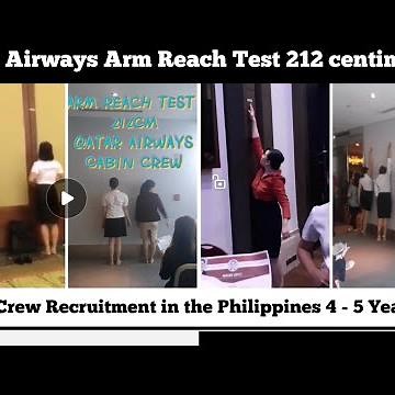 Qatar Airways arm reach test 212 cm / centimeters for Cabin Crew / Flight Attendant Philippines