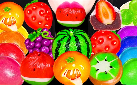 Jane ASMR FRUIT MOCHI, WAGASHI, RICE CAKE EATING