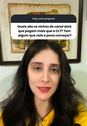 Quais são os nichos de Canal Dark que pagam mais que a CLT?? Hoje a nossa especialista Hanna, trás pra você alguns nichos valiosos. YouTube não é sobre nicho. É sobre olhar. Duas pessoas no mesmo tema. Uma vê hobby. A outra vê negócio. A diferença não é técnica. É o quanto você gosta o suficiente pra enxergar algo diferente. 👉 Qual o seu nicho favorito? #canaldark #marketingdigital #empreendedorismo #afiliados #negociosonline
