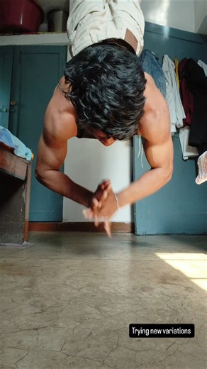 #calisthenics #clappushups Clap Hand stand pushups #tutorials #shorts #motivation #muscleblaze