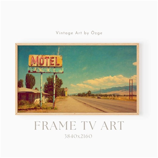 Retro Motel Sign Frame Tv Art: Vintage Americana Summer Samsung Screensaver (digital Download) - Etsy