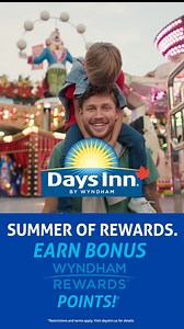 Earn bonus Wyndham Rewards points with Days Inn! Details and terms at daysinn.ca | Days Inn Canada | Facebook