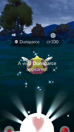 WILD SHINY DUNSPARCE CATCH! 💖 Pink Rare Spawn in Pokémon GO! (3-Segment Luck?) #shorts