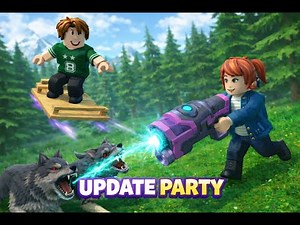 99 Nights in the Forest UPDATE PARTY! Alien Shotgun & Flying Sled Board! Roblox