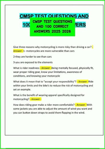 CMSP TEST QUESTIONS AND 100 CORRECT ANSWERS 2025 2026 video