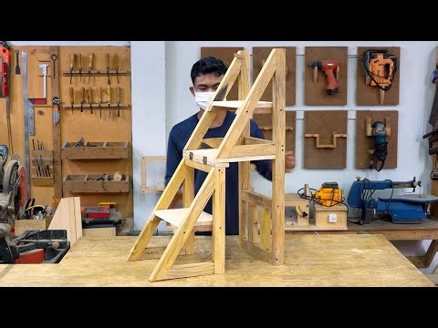 How to make a folding ladder chair of old wood