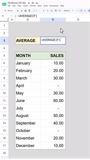 Calculate the Average but Ignore Zeros (Google Sheets)