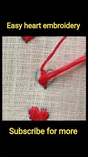 EasyTiny Heart Embroidery for beginners | Satin stitch Hand Embroidery #embroidery #shorts #viral
