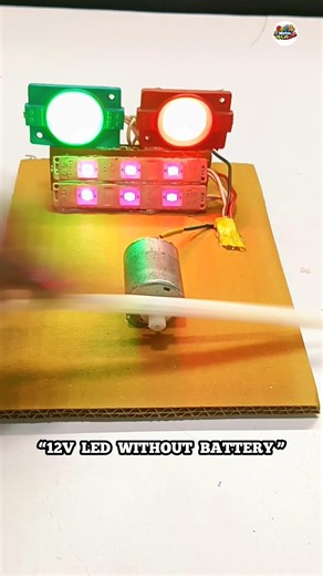 12V LED Lights Without Battery 🔥 Using DC Motor & Gears | Science Experiment