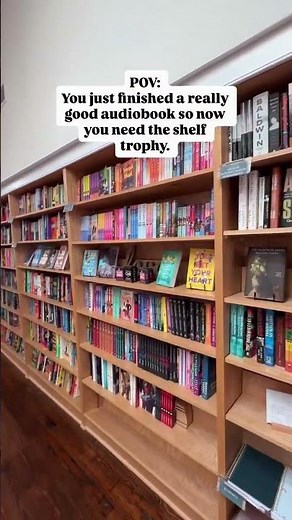 Bonus points because both the audiobook and the shelf trophy support your local indie bookshop! 📚✨