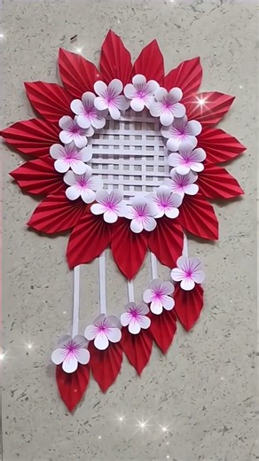 easy paper craft #paper wall craft #diy short video