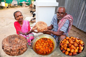 4.2M views · 72K reactions | ELEPHANT FOOT KOFTA CURRY | cooking & eating kofta curry by our grandmother, grandfather | | Indian tribe food | Facebook