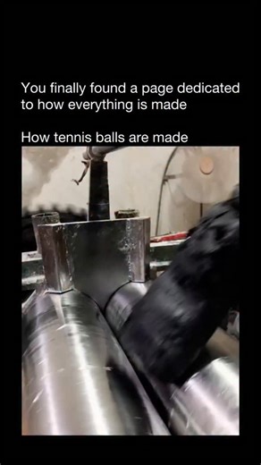oldest reesl on Instagram: "Tennis balls start as small rubber pellets that are molded into half-shells, pressurized, and sealed together to create that perfect bounce. After joining, each ball is coated with adhesive and wrapped in its iconic felt layer before being heat-cured to lock everything in place. From pressure to precision trimming, every step is engineered to deliver consistency, speed, and durability on the court."