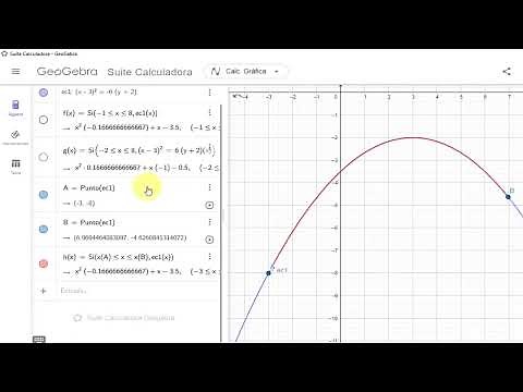 GeoGebra | Graficar parabola horizontal y vertical por partes