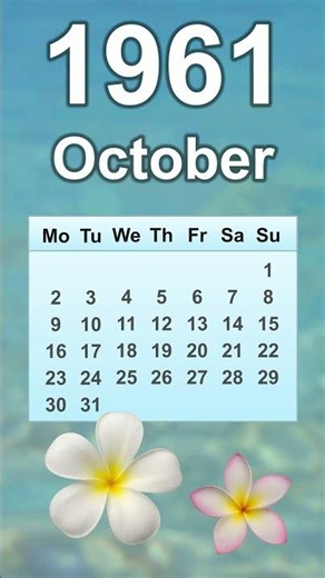 October 1961 Calendar