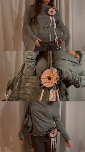 Let's make these beautiful rosettes together that I'm SO obsessed with! Follow this simple 4-step tutorial and reuse your old pieces of fabric #ribbonroses #diy #upcycledfashion #diyfashion #rosettes