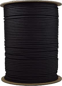 550 Paracord - 7 Strand Paracord - Color Black - 1000 Foot Spool