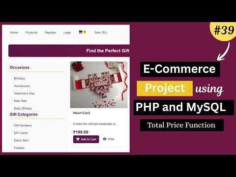 E-Commerce Website Project Using PHP & MySQL | Admin & User Panel | Total Price Function - 39
