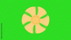 Fan blades going from slowest to faster, 4k Animation on green Screen. Fan rotating in speed animation backdrop