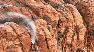 297K views · 9.4K reactions | Seriously the most incredible day for such unique conditions! Just a small snippet of hours of content I shot today. In the last 20 years I can only remember a couple of time the waterfalls in Kayenta (Utah) flowed backwards! My drone struggled against the 60 mph wind over the cliff edge! | RJ Hooper Photography | Facebook