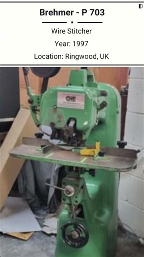 📚 Brehmer P 703 Wire Stitcher – Available for Sale! ‪@Machinedalal‬
