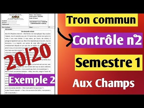 Contrôle 2 semestre 1 français tronc commun