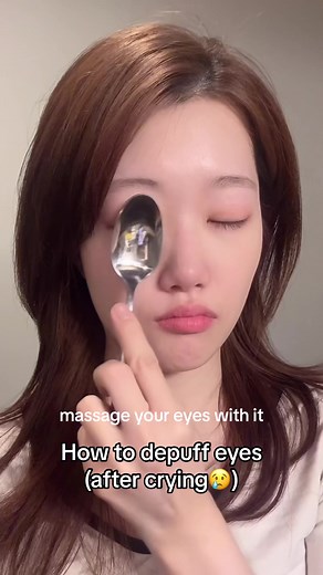 Depuff Eyes Instantly After Crying: Cold Spoon Trick