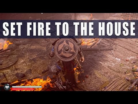Assassin's Creed Valhalla set fire to the roof of the Norse Warrior house - Get into the house & key