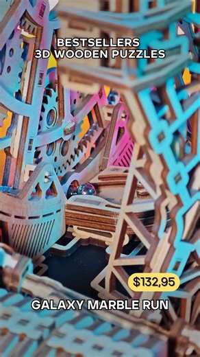 2.7K views | Create a whole new world — with balls racing through twisting mazes, and unexpected traps!  The Galaxy Marble Run’s central concept is constructing intricate ball tracks using different elements. There are more than 600 of them in the set, plus an electric motor to connect and activate ☝️ Price - $132.95 Free US shipping Get your Galaxy Marble Run today and let your great engineering adventure begin! | WoodTrick | Facebook
