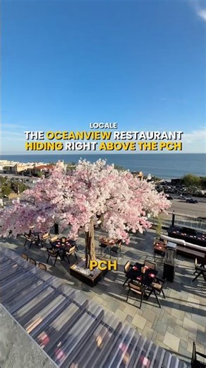 Sake House Malibu. Japanese restaurant on PCH. Ocean views torii gate sakura tree 30 types of sake.