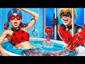 How to Become a Mermaid in Real Life! From Ladybug to a Mermaid in Prison!