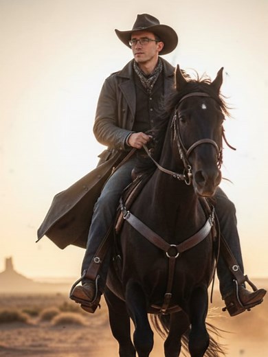 If you want to be a cowboy using AI, use this Prompt with your photo on Gemini: Cinematic Photorealism Cowboy Photo. A man (whose portrait is uploaded to you) riding a black horse, Western theme desert by the soft, warm glow of the Sunset. The man is in a Cowboy clothes with a long black leather jacket. Clear focus on natural facial expressions. Key features: Warm backlighting, shallow depth of field, subtle motion blur, professional studio quality. --ar 16:9 --v 6.0 #gemini #cowboy #prompt #ai