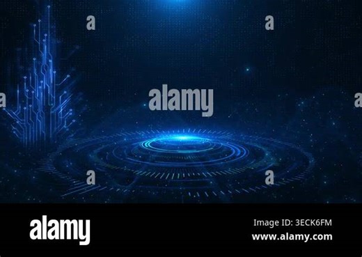Digital technology cyber lines background High tech HUD hologram grid podium Product promotion. science, visual stage frame, platform studio Data flow texture. Script screen. concept. Bright beams Stock Video Footage - Alamy