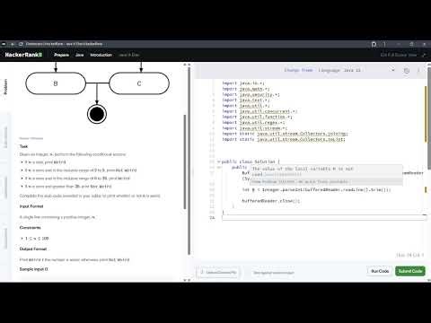 HackerRank Problem-Java If else