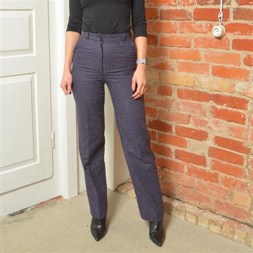 Vintage 80s Wool Checkered Pants