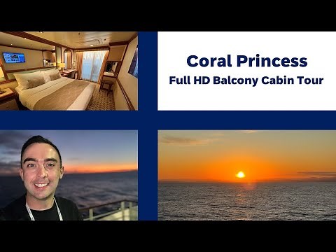 Coral Princess: Standard Balcony Tour - Full HD cabin tour #cruise