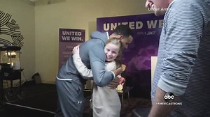 AMAZING PLAY: Golden State Warriors star Stephen Curry responded to 9-year-old Riley Morrison, a young fan who wrote him a letter about not being able to find Curry’s sneakers in a girl’s size – and not only did Curry respond, but she got to meet him too. Tom Llamas reports. #AmericaStrong https://abcn.ws/2NVwFpa | ABC World News Tonight with David Muir