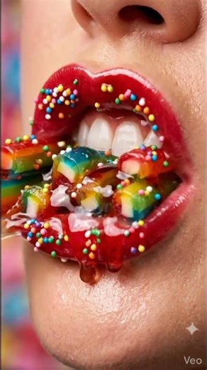 🌈 Jelly Sticks with Sprinkles ASMR | Super Satisfying Candy Bite 👄✨