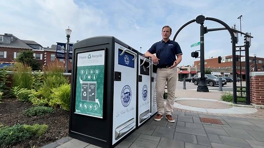 These solar-powered trash cans you've probably used are made in Mass.