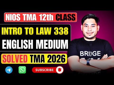 NIOS Introduction to Law 338 TMA Solution 2026 | English Medium Class 12th Full Solved Assignment