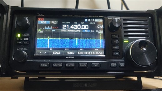 icom 705在业余15米波段串入广播电台