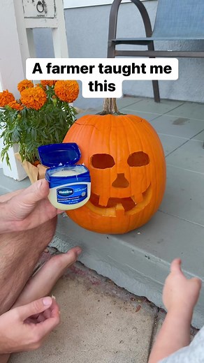 Pumpkin carvings last longer 🎃#pumpkin #Halloween #farmer #hacks | Liz & Jeff