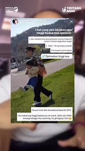 Kita usahan Tinggi Potensi Genetik yang optimal itu yaaa AyBun! Ketika anak olahraganya cukup, tidurnya cukup, nutrisinya cukup, dia akan lebih tinggi dari (anak) yang tidak olahraga. Vitamin D kalau tidak tercukupi, kalsium atau nutrisi dari makanan tidak akan efektif penyerapannya ke tulang, jadi tinggi badan tidak maksimal. @tentanganak_id Kehamilan & parenting tenang, Percayakan pada EXPERTnya #RealExpert #TentangAnakApp | Tentang Anak