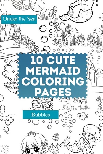 Mermaid Coloring Pages for Kids and Adults | Ocean Animals, Dolphins, Fish (digital Download) - Etsy