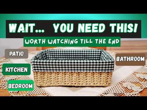 Rectangular crocheted basket