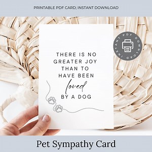 Pet Sympathy Card, Printable Pet Memorial, Loss of Dog Card, Dog Lover Gift, Digital Pet Condolence Card, Instant Download ID376 - Etsy
