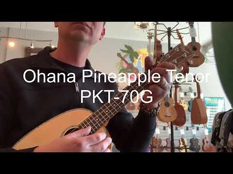 Ohana PKT-70G Pineapple Tenor Ukulele Demo at Aloha City Ukes