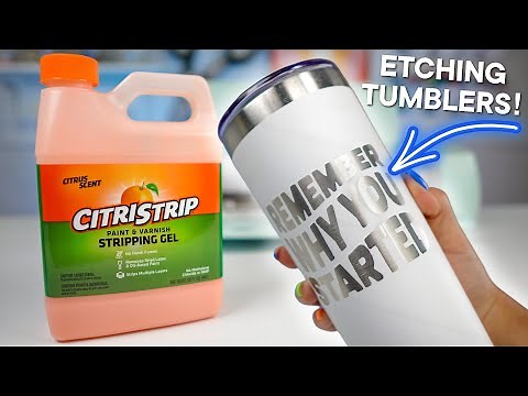 HOW TO ETCH TUMBLERS WITH CITRISTRIP AND YOUR CRICUT MACHINE! 🤯 | Easy Tutorial